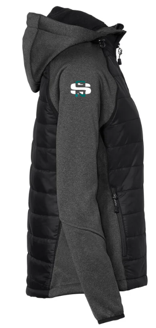 Hakro Kapuzen-Hybridjacke Contrast Damen, Schwarz