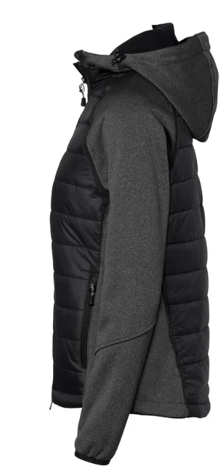 Hakro Kapuzen-Hybridjacke Contrast Damen, Schwarz