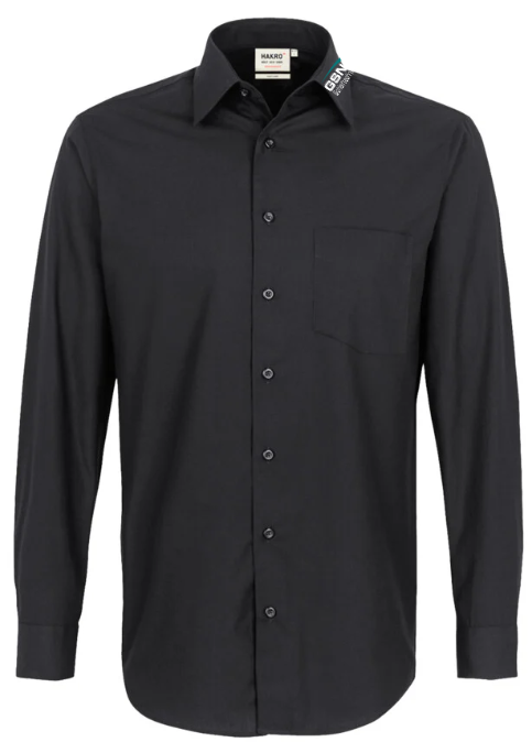 Hakro Hemd Mikralinar Comfort, Schwarz 123